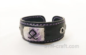 Браслет ОТАЛ кожа аметист