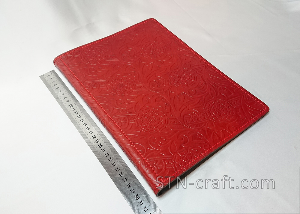 Кожаная папка для бумаг красная - STN-craft
