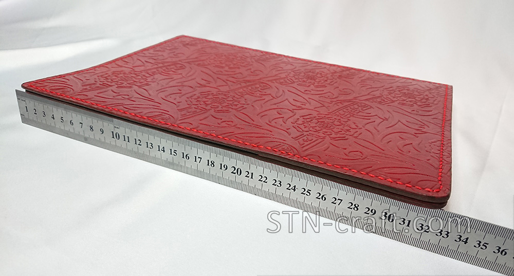Кожаная папка для бумаг красная - STN-craft