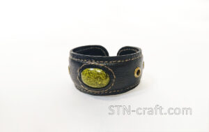 Кожаный браслет Змеевик