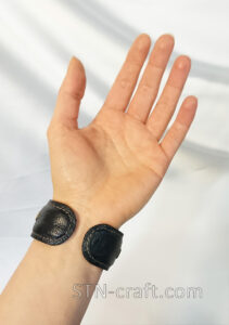 Кожаный браслет Змеевик