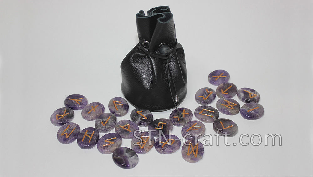 руны аметист овал