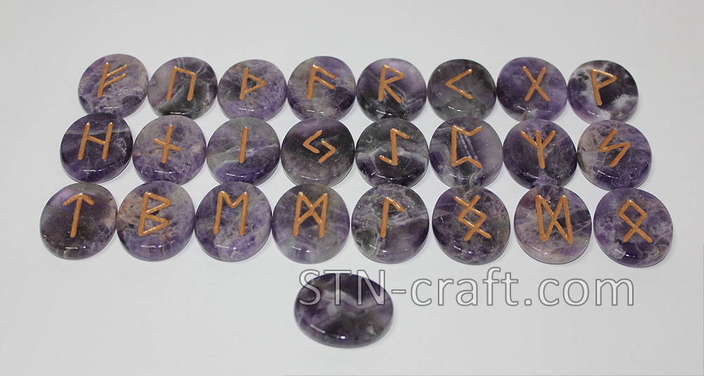 руны аметист овал