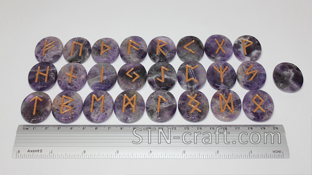 руны аметист овал